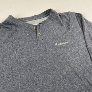 Columbia Henley T-Shirt Men’s L Gray Long Sleeve Lightweight Outdoors